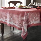 Williams Sonoma Classic Saint Nick Jacquard Red 108" Tablecloth