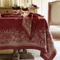Williams Sonoma Classic Saint Nick Jacquard Red 108" Tablecloth