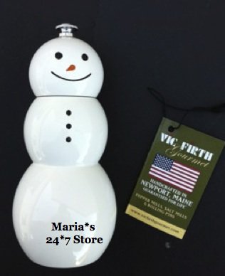 Williams Sonoma Snowman Pepper Grinder Fletcher's Mill USA Made