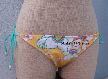 O'Neill String Bikini Floral Swim Suit Women's Bottom Sz Med