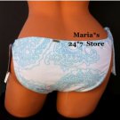 XOXO Beaded White Bikini Swim Suit Bottom Women's L