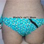 Split Aqua Floral Bikini Swim Suit Bottom Women's Sz Lg
