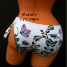 Lucky Brand Butterfly White Bikini Swim Suit Bottom Women's Sz XS