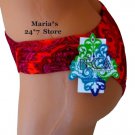 Becca Red Multi Bikini Swim Suit Bottom Women's Sz XS