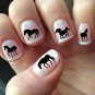 60 Nail Art DECALS Black HORSE SILHOUETTES -Wraps Water Slide Transfers Stickers