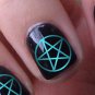 80 Metallic Blue PENTACLES Nail Art Professional Waterslide Decals -Not Stickers