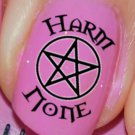 Nail Art Decals - 35 HARM NONE PENTACLES - Wiccan Rede Waterslide Stickers Wraps