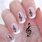 29 TREBLE CLEF Music Note Nail Art Decals -G Clef WaterSlide SALON QUALITY NAILS