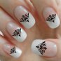 90 BLACK LACE DAMASK Nail Art Decals - Gothic Tip Manicure SALON QUALITY RESULTS