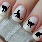 51 Nail Art Decals - Black CATS 2 Cat Lovers Waterslide Transfers Kittens