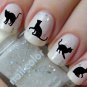 51 Nail Art Decals - Black CATS 2 Cat Lovers Waterslide Transfers Kittens