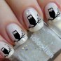 36 Nail Art Decals - Black OWLS on a Tree - Nail Art WaterSlide Tattoo Stickers