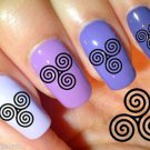 48 TRISKELLE Nail Art DECALS - TRISKELION Triple Spiral - Professional Results