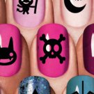 Nail Art Decals 85 EVILS SYMBOLS Black GOTH Water Transfer Wiccan Gothic Emo