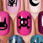 Nail Art Decals 85 EVILS SYMBOLS Black GOTH Water Transfer Wiccan Gothic Emo