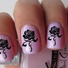 58 Black Roses Gothic Nail Art Waterslide Decals SALON QUALITY RESULTS Mega Pack