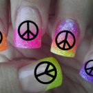 36 PEACE SYMBOLS Nail Art Decals Professional Results not Stickers or Vinyl