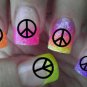 36 PEACE SYMBOLS Nail Art Decals Professional Results not Stickers or Vinyl