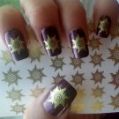 32 Metallic Gold SPIRAL SUNS Worshiper Nail Art WaterSlide Decals SALON RESULTS