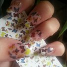 TINY MIXED BUTTERFLIES Nail Art Decals 18 Full Nail Long and Short SALON QUALITY