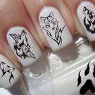 44 TRIBAL WOLVES and PAW Prints - Professional Results Nail Art Decals NOT vinyl
