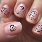 49 MOTHER and CHILD with HEARTS - Professional Results Nail Art Decals not vinyl
