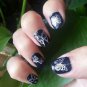 60 SILVER Nail Art DECALS - Tribal BUTTERFLIES - Nail Tattoo - Nail stickers