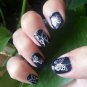 60 SILVER Nail Art DECALS - Tribal BUTTERFLIES - Nail Tattoo - Nail stickers
