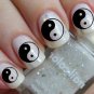 Nail Art Decals 74 YIN YANG Clear and Black Waterslide Transfers Taoism Chinese