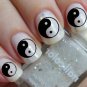 Nail Art Decals 74 YIN YANG Clear and Black Waterslide Transfers Taoism Chinese