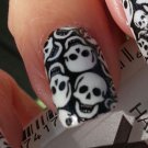 TINY SKULLS Nail Art Long and Short PROFESSIONAL Waterslide Decals Not Stickers