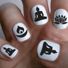 70 Mixed BUDDHIST Diwali Meditation Symbols LOTUS CANDLE BUDDHA Nail Art Decals