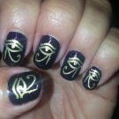 36 Nail Art DECALS Eye of Horus / Ra EGYPTIAN GOLD Waterslide Transfers Nail Sti