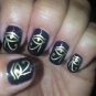 36 Nail Art DECALS Eye of Horus / Ra EGYPTIAN GOLD Waterslide Transfers Nail Sti