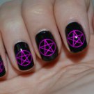 80 METALLIC PINK PENTACLES Nail Art -Professional Waterslide Decals Not Stickers