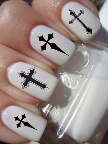 50 Gothic Crosses Nail Art PROFESSION Results Waterslide Decals - Not Stickers