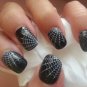 29 WHITE SPIDER WEB Nail Art Tips - Professional Waterslide Decals -Not Stickers