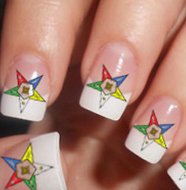 45 ORDER of EASTERN STAR Nail Art Decals Color Waterslide Transfer Stickers OES