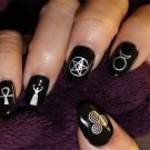 63 SILVER Mixed WICCAN SYMBOLS Nail Art Decals - Waterslide - Not Stickers
