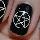 Nail Art Decals 66 Metallic Silver PENTACLE SYMBOLS Salon Results Waterslide