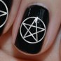 Nail Art Decals 66 Metallic Silver PENTACLE SYMBOLS Salon Results Waterslide