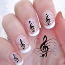 42 TREBLE CLEF Music Note Nail Art Decals -ROCK G Clef WaterSlide QUALITY NAILS