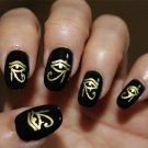 45 Nail Art DECALS Eye of Horus / Ra EGYPTIAN GOLD Waterslide Transfers Nail Sti