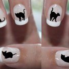 111 Nail Art Decals - Black CATS - Cat Lovers -Waterslide Transfers NOT STICKERS