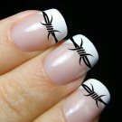 BARBED WIRE Nail Art Decals (BWB) black WaterSlide Transfers Not Stickers