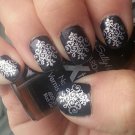 SILVER LACE DAMASK Nail Art (DMS) Waterslide Decals not Stickers or Vinyl