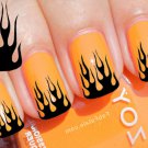 BLACK FLAME TIPS Nail Art (FMB) Biker Hot Rod- Waterslide Decals