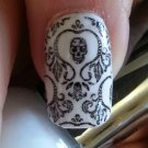 SKULL DAMASK Nail Art (SKD) Gothic Waterslide Transfer Decals - Not Stickers
