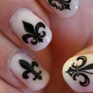 Black FLEUR DE LIS Nail Art (FLB) Waterslide Decals - Not Stickers or Vinyl