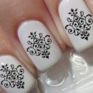 BLACK LACE DAMASK NAIL ART (DMB) Waterslide Transfer Decals - Not Stickers